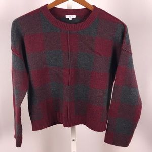 Rails Plaid Cashmere wool red gray sweater small
